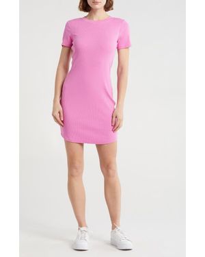Melrose and Market Short Sleeve Crewneck Mini Dress - Pink