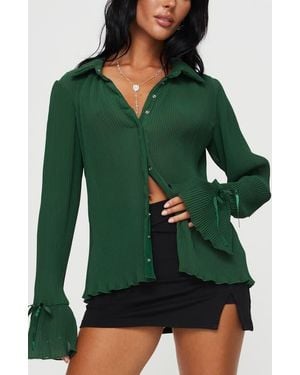 Princess Polly Ravil Button-Up Shirt - Green