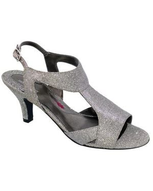 Ros Hommerson Kitten Heel Slingback Sandals - Gray