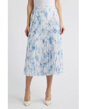 Anne Klein Pleated Midi Skirt - Blue
