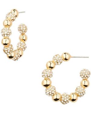 BaubleBar Crystal Pavé Bead Hoop Earrings - Metallic
