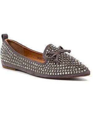 Chic by Lady Couture Sherry Embellished Bow Flat - Brown