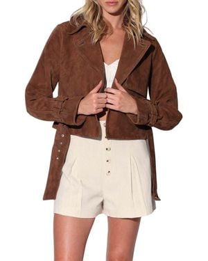 Walter Baker Rexa Suede Short Trench Jacket - Brown