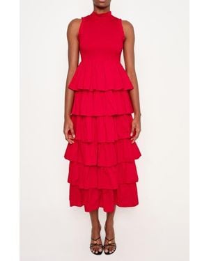 The Lulo Project The Reign Smocked Tiered Ruffle Maxi Dress