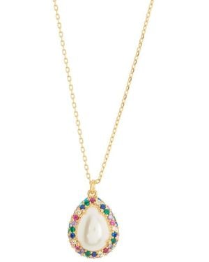 Kate Spade Pavé Halo Pendant Necklace - Metallic