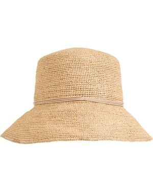 Vince Straw Drawcord Bucket Hat - Natural