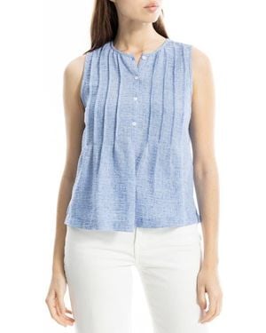 Max Studio Crinkle Pintuck Top - Blue