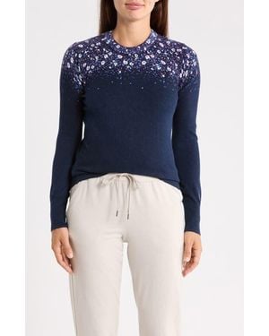 Original Penguin Engineered Zen Flora Performance Long Sleeve T-Shirt - Blue