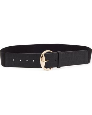 Nine West Gleaming Buckle Wide Belt - Black