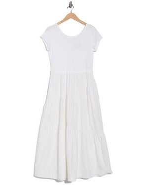 BOSS Tiered T-Shirt Midi Dress - White