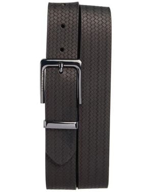 Ted Baker Reversible Embossed Leather Belt - Black