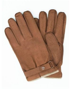 Portolano Nappa Leather Belted Gloves - Brown