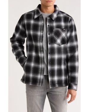 Hurley Damon Plaid Faux Shearling Lined Flannel Jacket - Black