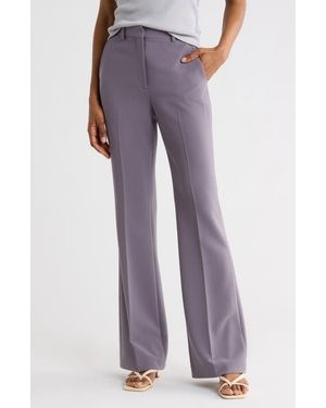 Theory Demitira High Waist Flare Leg Pants - Purple