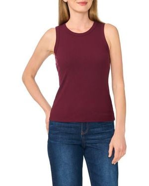 Halogen® Fitted Ribbed Tank Top - Red