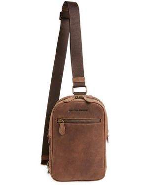 Johnston & Murphy Oil Tanned Leather Sling Bag - Brown