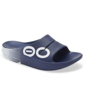 OOFOS Gender Inclusive Ooahh Sport Slide Sandal - Blue