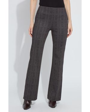Lyssé Plaid High Waist Ponte Pants - Gray