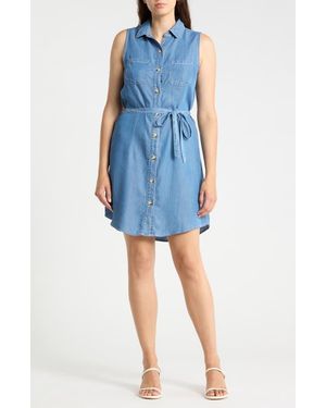 Beach Lunch Lounge Yuna Sleeveless Denim Shirtdress - Blue