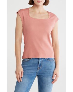 Melrose and Market Square Neck Top - Blue
