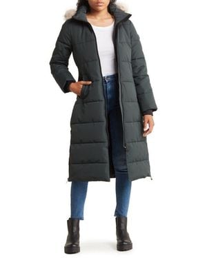 Noize Winter Long Parka With Faux Fur Trim - Black