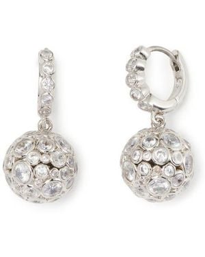 Kate Spade Cubic Zirconia Sphere Huggie Hoop Earrings - White