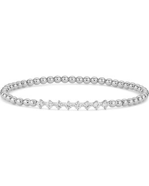 Nadri Cubic Zirconia Beaded Stretch Bracelet - Metallic