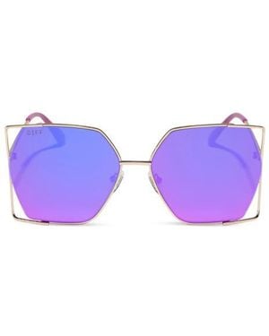 DIFF 61Mm Dawn Geometric Sunglasses - Purple