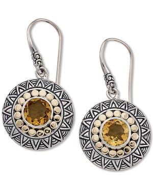Samuel B. Two-Tone Disc Drop Earrings - Metallic