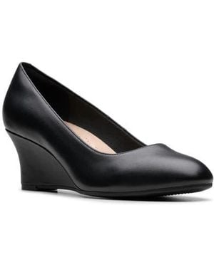 Clarks Olivette Pearl Wedge Pump - Black