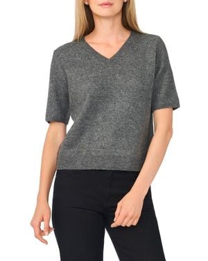 Ted Baker V-Neck Short Sleeve Sweater - Gray