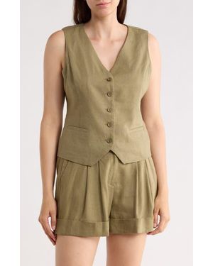 DKNY Linen Blend Vest - Green
