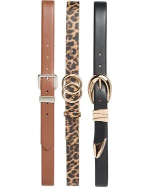 Nine West 3-For-1 Assorted Belt Set - Metallic
