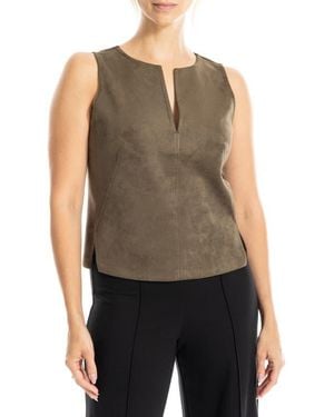 Max Studio Sleeveless Faux Suede Top - Blue