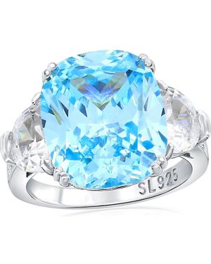 Suzy Levian Gala Firework Engagement Ring - Blue