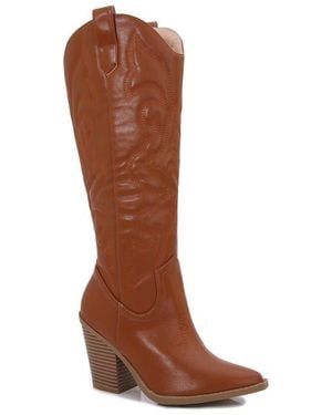 BERNESS Metallic Quilted Cowboy Boot - Brown