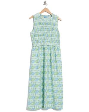J.McLaughlin Ciri Smocked Sleeveless Dress - Blue