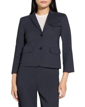 Theory Linen Blend Shrunken Blazer - Blue