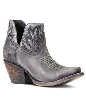 Ariat Hazel Block Heel Western Bootie - Gray