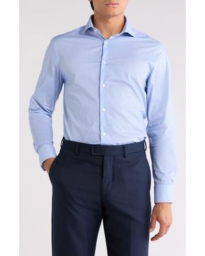 Ted Baker Advanced Tech Stretch Slim Fit Print Dress Shirt - Blue