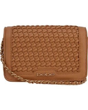 Bebe Katriel Woven Crossbody Bag - Brown