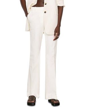 FRAME Le High Flare Stretch Cotton Trouser Pants - White