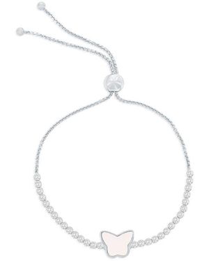 Simona Butterfly Mother-Of-Pearl & Cubic Zirconia Slider Bracelet - White