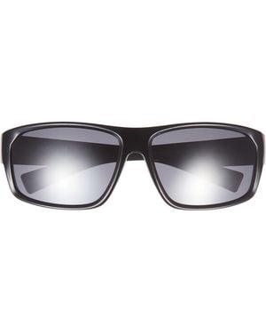 Hurley 64Mm Mod Wrap Polarized Sunglasses - Black