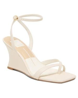 Dolce Vita Solene Ankle Strap Wedge Sandal - White
