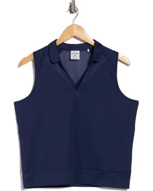 Callaway Apparel Mesh Panel Sleeveless Golf Top - Blue
