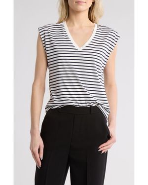 Nordstrom V-Neck Pima Cotton T-Shirt - Blue