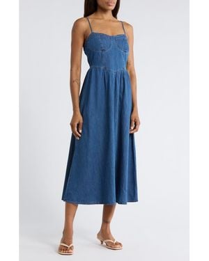 Blu Pepper Sweetheart Midi Dress - Blue