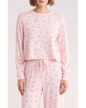 Abound Easy Cozy Crew Pajama Sweatshirt - Pink