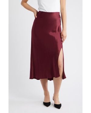 Rails Maya Satin Midi Skirt - Red